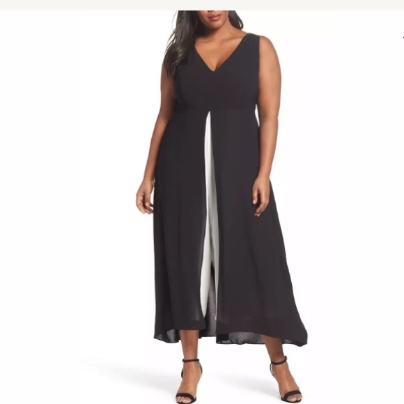 adrianna papell colorblock jumpsuit